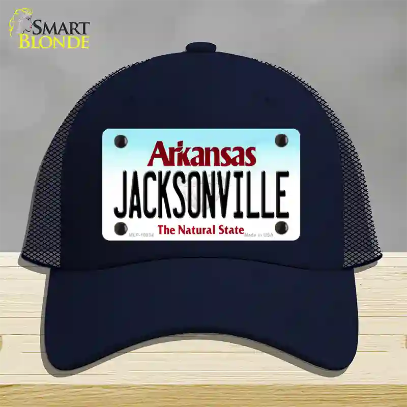 Jacksonville Arkansas Novelty License Plate Hat Mesh / Navy