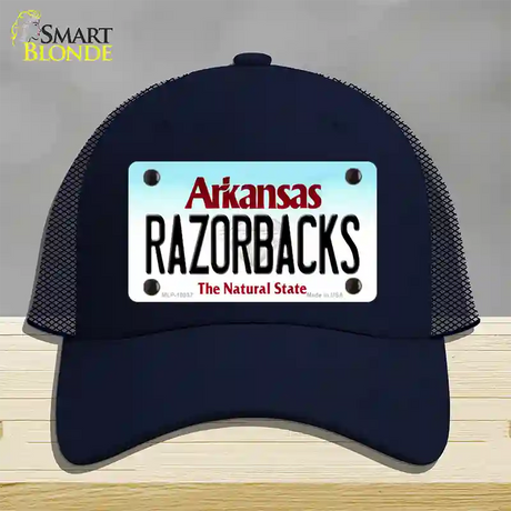 Razorbacks Arkansas Novelty License Plate Hat Mesh / Navy