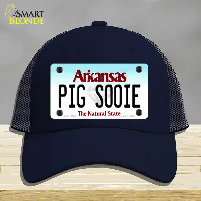 Pig Sooie Arkansas Novelty License Plate Hat Mesh / Navy