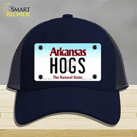 Hogs Arkansas Novelty License Plate Hat Mesh / Navy