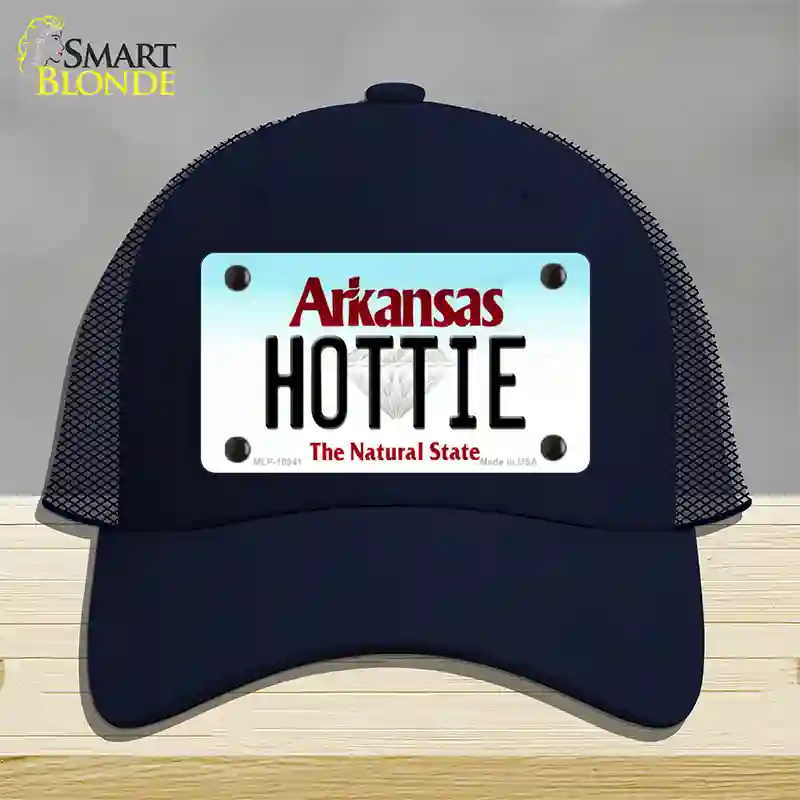 Hottie Arkansas Novelty License Plate Hat Mesh / Navy