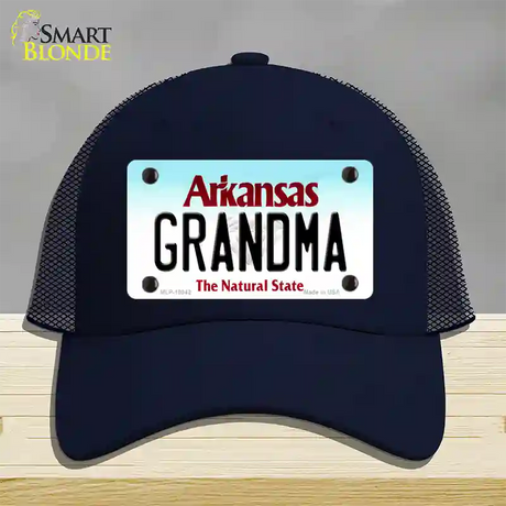 Grandma Arkansas Novelty License Plate Hat Mesh / Navy