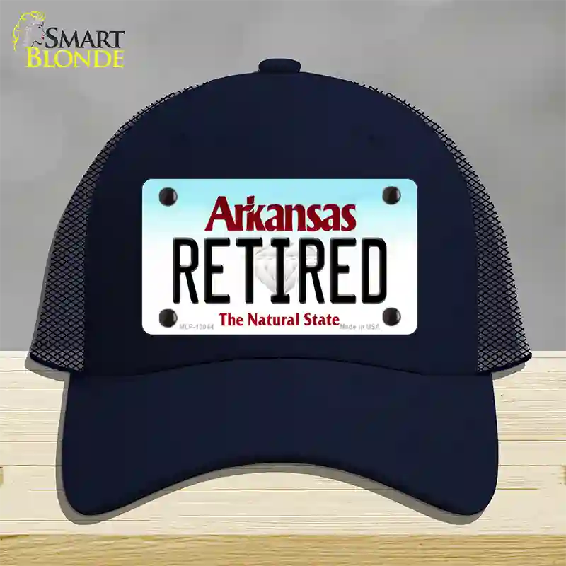 Retired Arkansas Novelty License Plate Hat Mesh / Navy