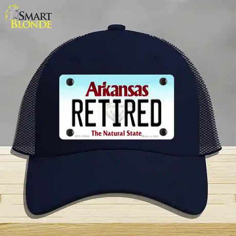 Retired Arkansas Novelty License Plate Hat Mesh / Navy