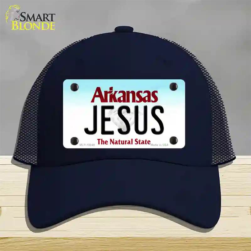 Jesus Arkansas Novelty License Plate Hat Mesh / Navy