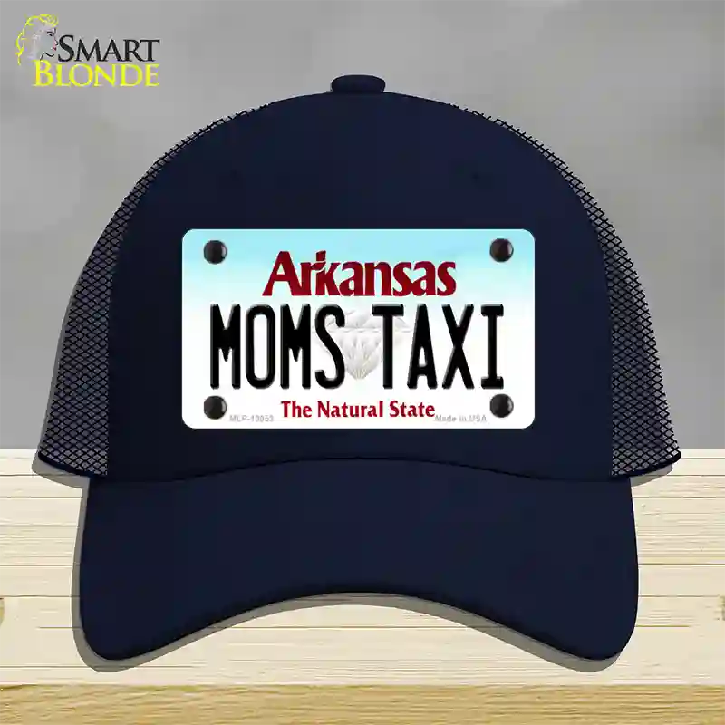 Moms Taxi Arkansas Novelty License Plate Hat Mesh / Navy