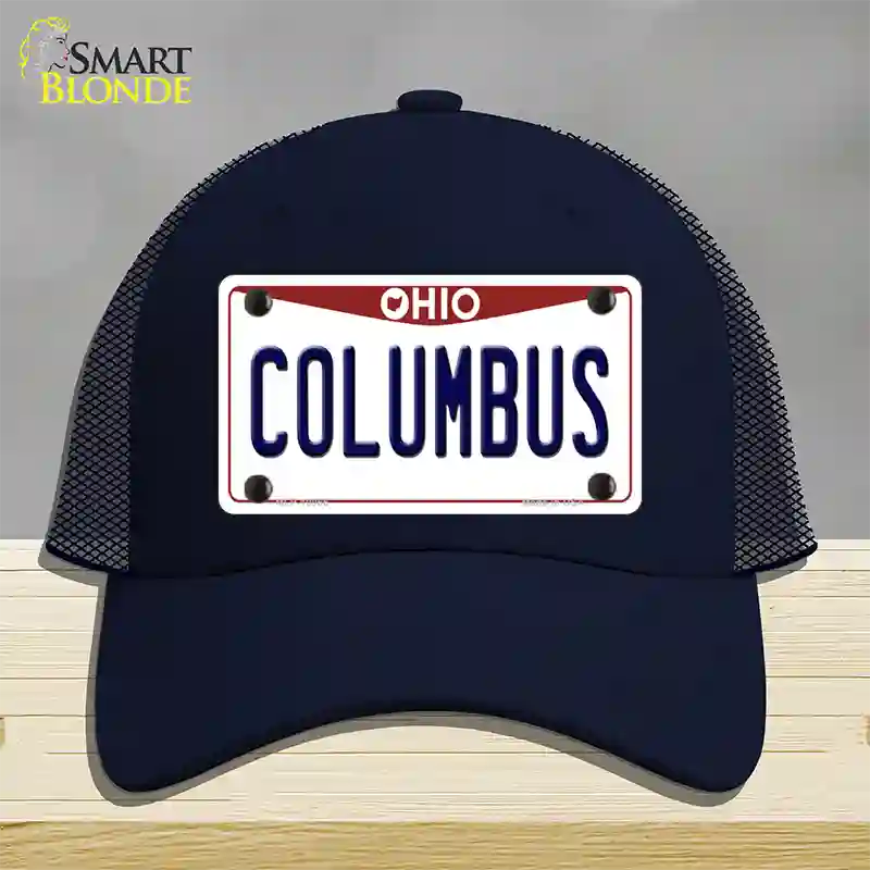 Columbus Ohio Novelty License Plate Hat Mesh / Navy