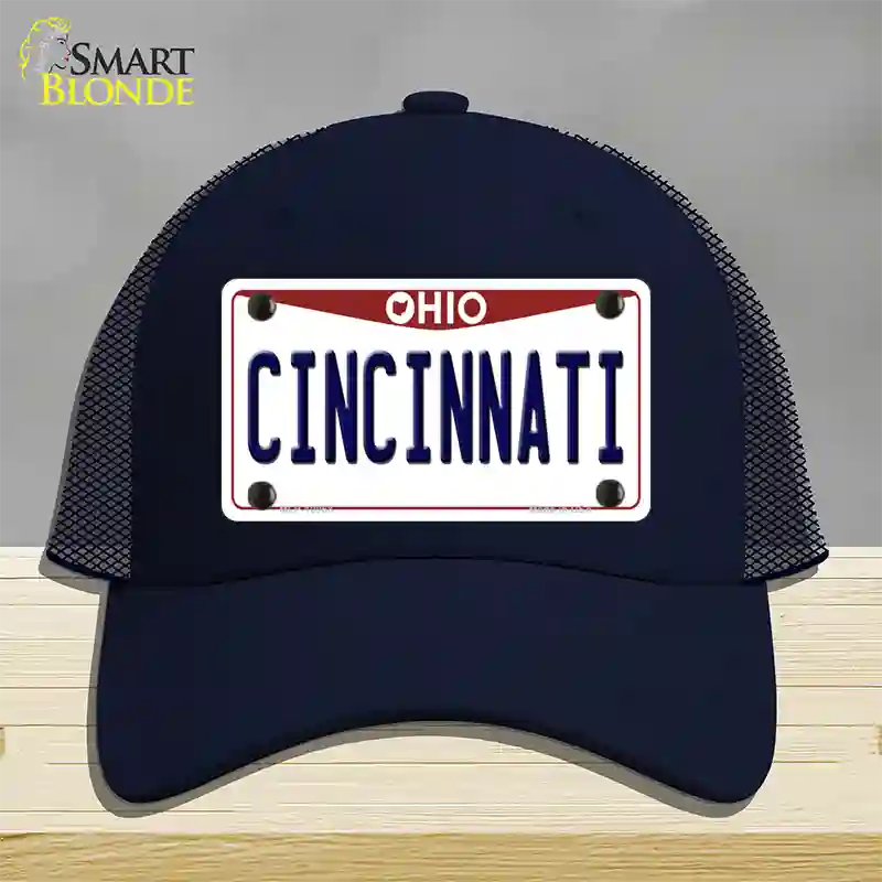 Cincinnati Ohio Novelty License Plate Hat Mesh / Navy