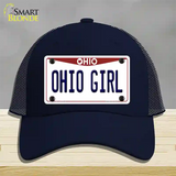 Ohio Girl Ohio Novelty License Plate Hat Mesh / Navy