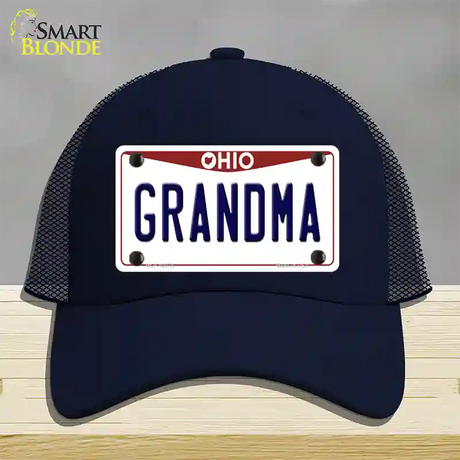 Grandma Ohio Novelty License Plate Hat Mesh / Navy