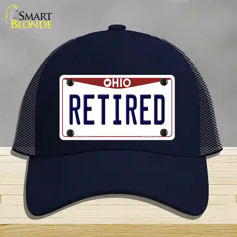 Retired Ohio Novelty License Plate Hat Mesh / Navy