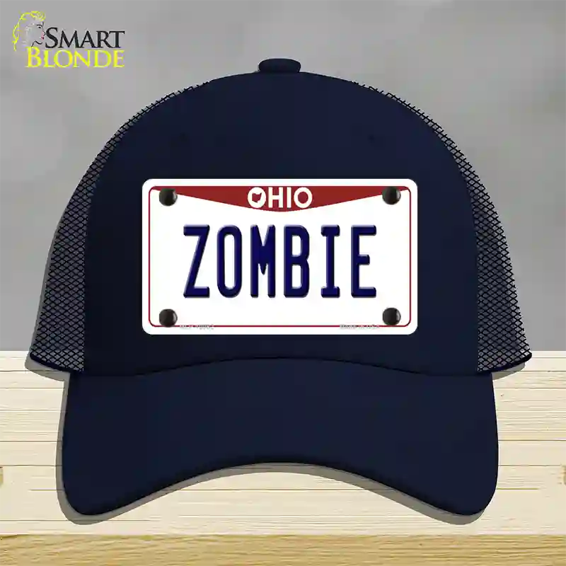 Zombie Ohio Novelty License Plate Hat Mesh / Navy