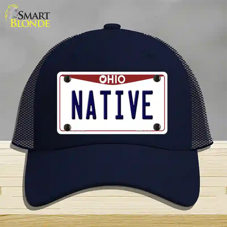 Native Ohio Novelty License Plate Hat Mesh / Navy