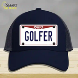 Golfer Ohio Novelty License Plate Hat Mesh / Navy