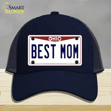 Best Mom Ohio Novelty License Plate Hat Mesh / Navy