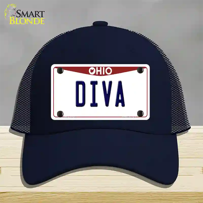 Diva Ohio Novelty License Plate Hat Mesh / Navy