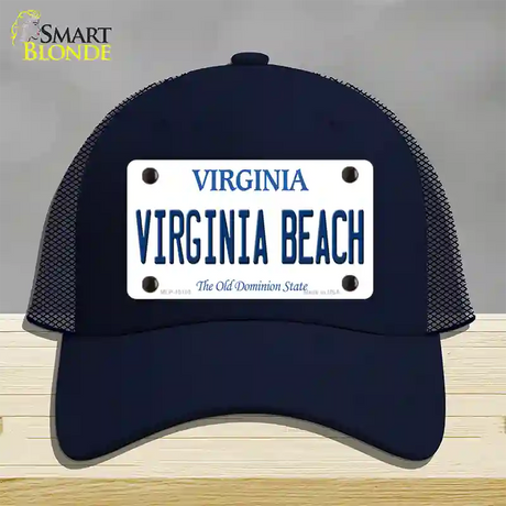 Virginia Beach Virginia Novelty License Plate Hat Mesh / Navy