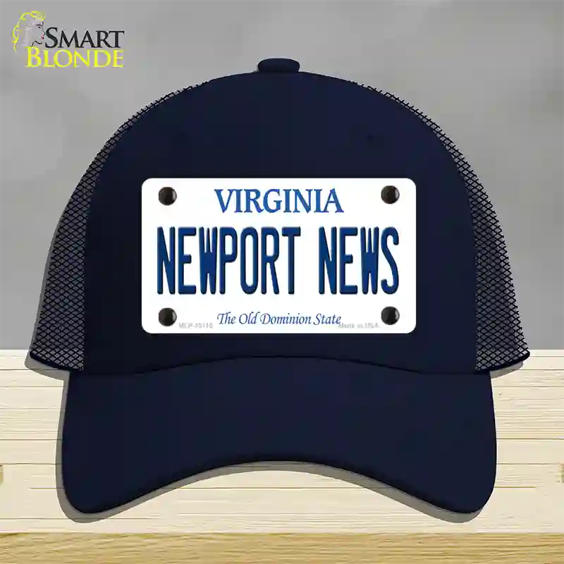 Newport News Virginia Novelty License Plate Hat Mesh / Navy