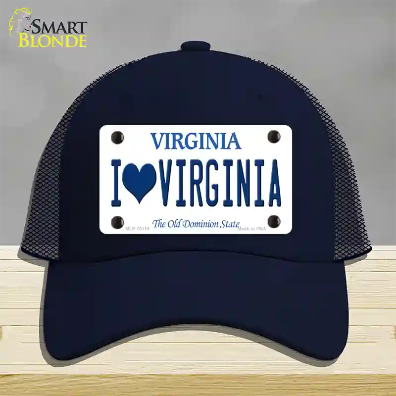 I Love Virginia Novelty License Plate Hat Mesh / Navy