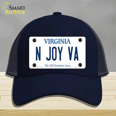 N Joy VA Virginia Novelty License Plate Hat Mesh / Navy