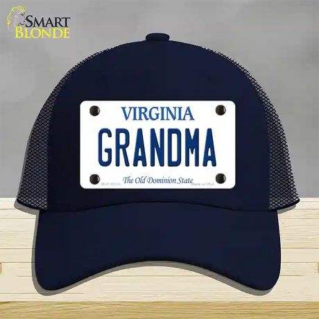 Grandma Virginia Novelty License Plate Hat Mesh / Navy