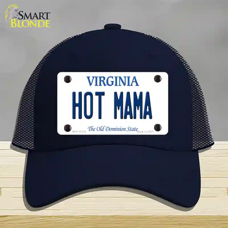 Hot Mama Virginia Novelty License Plate Hat Mesh / Navy