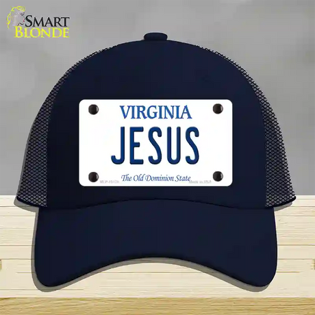 Jesus Virginia Novelty License Plate Hat Mesh / Navy