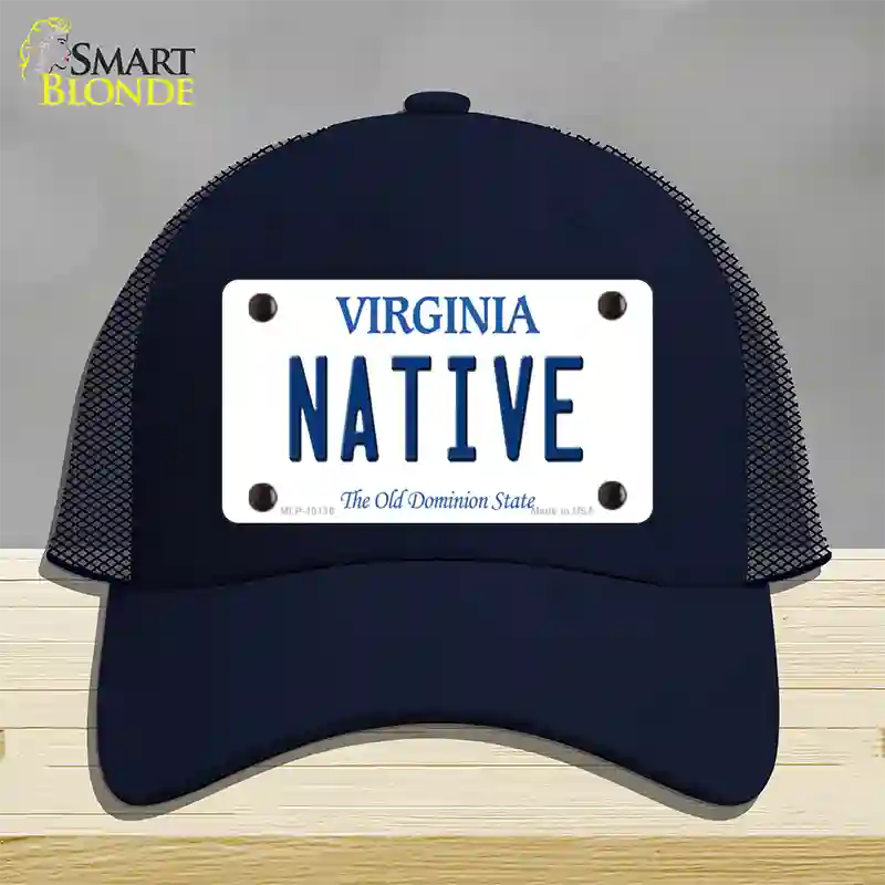 Native Virginia Novelty License Plate Hat Mesh / Navy