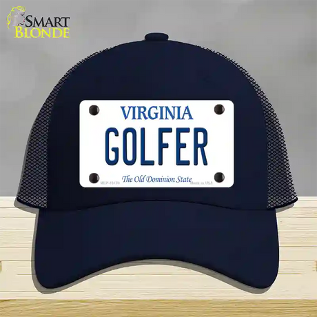 Golfer Virginia Novelty License Plate Hat Mesh / Navy