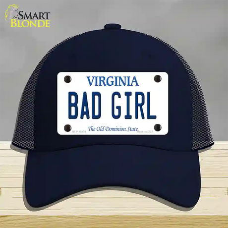 Bad Girl Virginia Novelty License Plate Hat Mesh / Navy