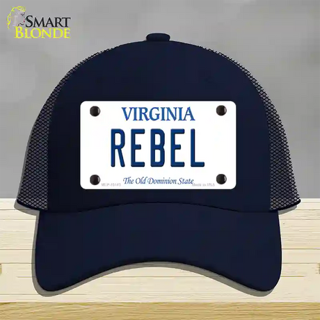 Rebel Virginia Novelty License Plate Hat Mesh / Navy