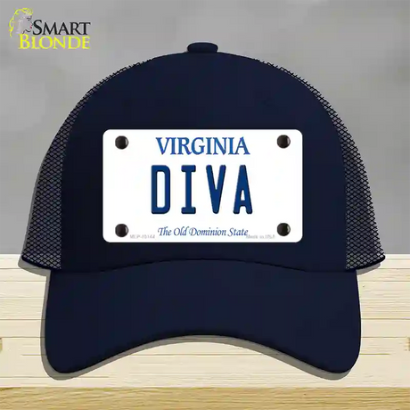 Diva Virginia Novelty License Plate Hat Mesh / Navy