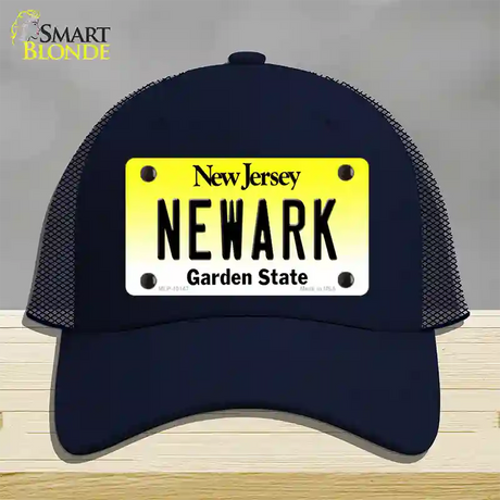 Newark New Jersey Novelty License Plate Hat Mesh / Navy