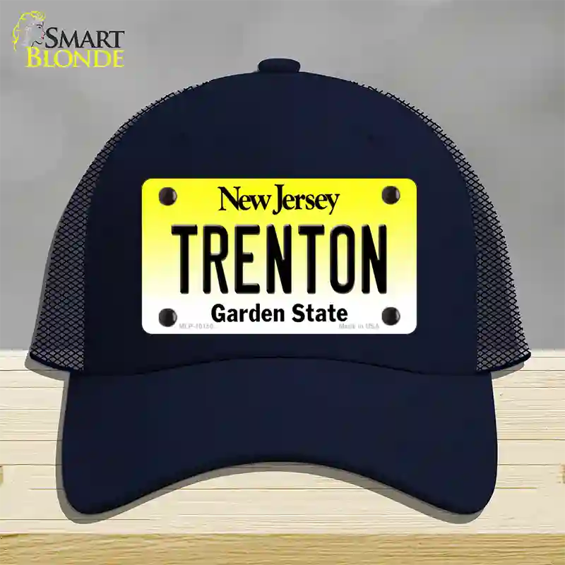 Trenton New Jersey Novelty License Plate Hat Mesh / Navy