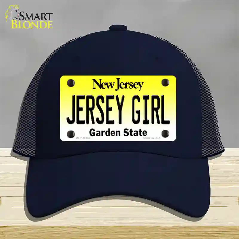 Jersey Girl New Jersey Novelty License Plate Hat Mesh / Navy