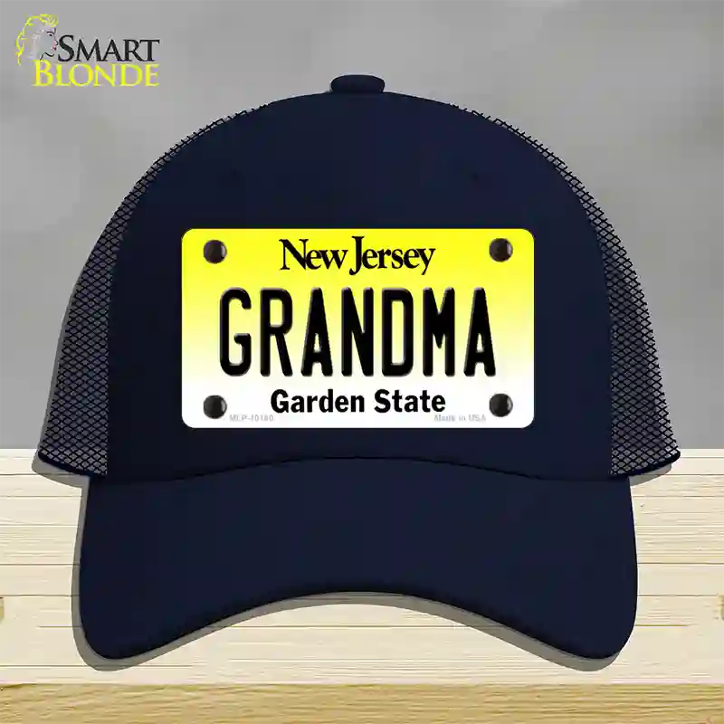 Grandma New Jersey Novelty License Plate Hat Mesh / Navy