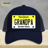 Grandpa New Jersey Novelty License Plate Hat Mesh / Navy