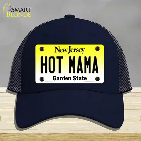 Hot Mama New Jersey Novelty License Plate Hat Mesh / Navy