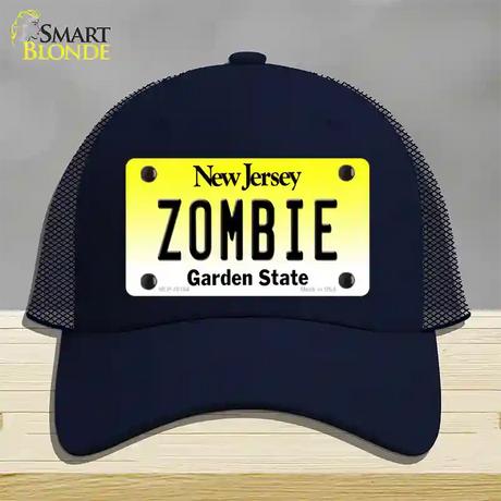 Zombie New Jersey Novelty License Plate Hat Mesh / Navy