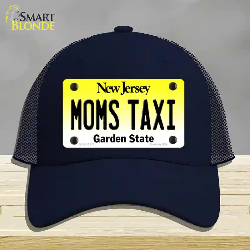 Moms Taxi New Jersey Novelty License Plate Hat Mesh / Navy