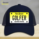 Golfer New Jersey Novelty License Plate Hat Mesh / Navy