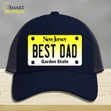 Best Dad New Jersey Novelty License Plate Hat Mesh / Navy