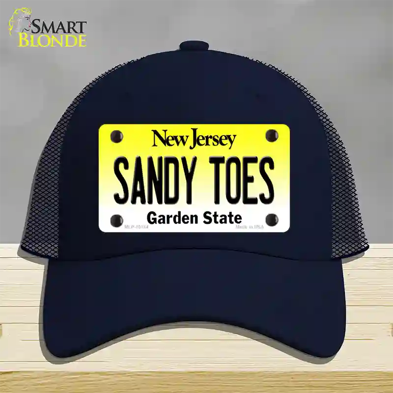 Sandy Toes New Jersey Novelty License Plate Hat Mesh / Navy