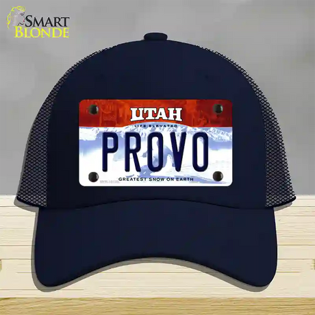 Provo Utah Novelty License Plate Hat Mesh / Navy