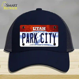 Park City Utah Novelty License Plate Hat Mesh / Navy