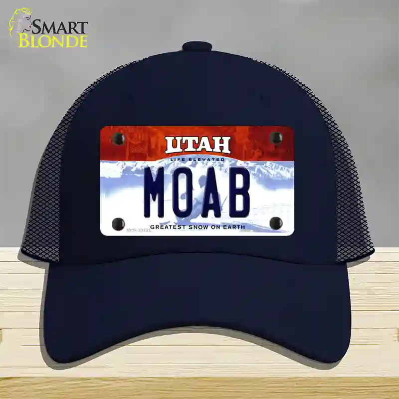 Moab Utah Novelty License Plate Hat Mesh / Navy