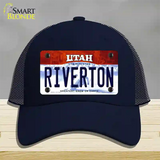 Riverton Utah Novelty License Plate Hat Mesh / Navy