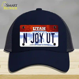 N Joy UT Utah Novelty License Plate Hat Mesh / Navy