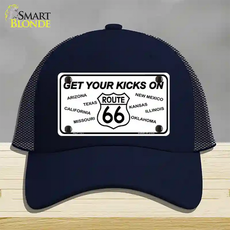 Get Your Kicks On 66 Novelty License Plate Hat Mesh / Navy