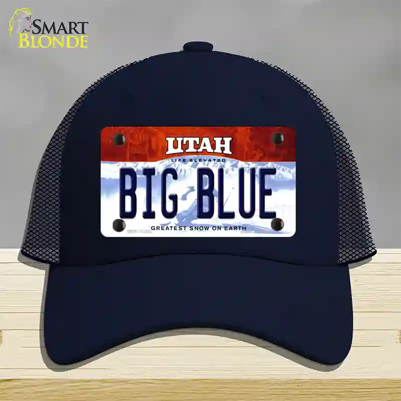 Big Blue Utah Novelty License Plate Hat Mesh / Navy